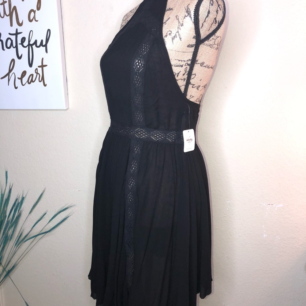 Intimately Free People High Neck Open Back Black Lingerie with Crochet Size S - Picture 4 of 8
